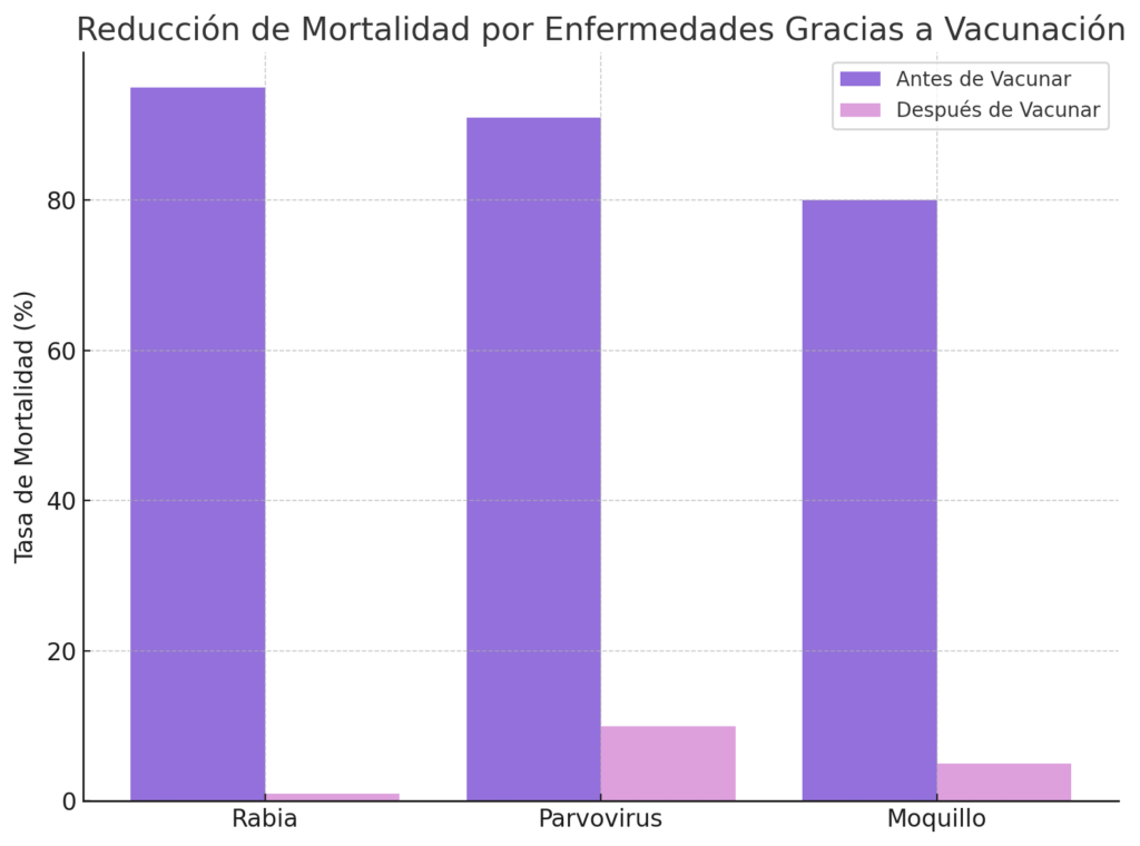 grafico de tasa de mortalidad en relacion a las vacunas