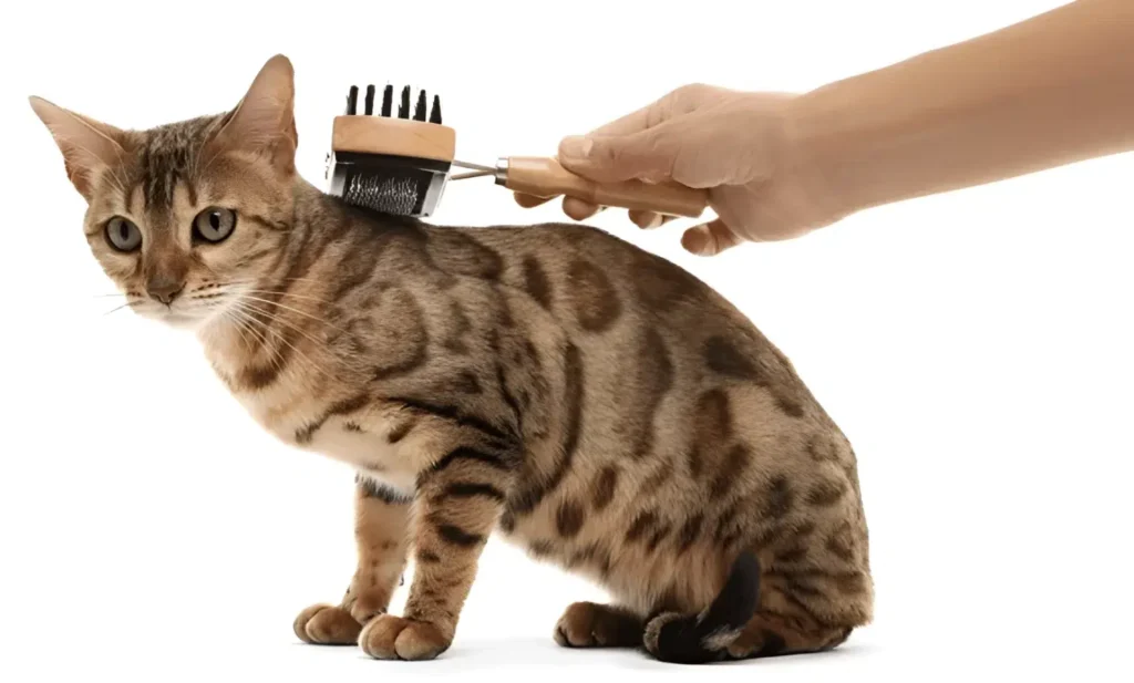 Cepillar al gato bengali